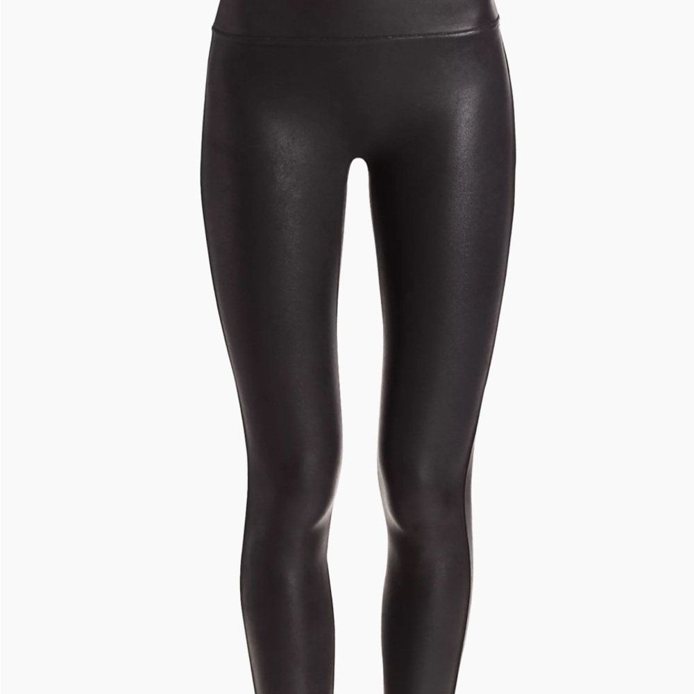 SPANX Black‎ Faux Leather Leggings High-Waisted LARGE
